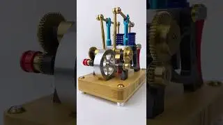 ENGINEKITOR Stirling Two-Cylinder Engine Model Engine Model Kit for Science Enthusiasts & Education