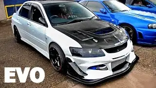 LOUD 700HP Mitsubishi Evo VIII MR FQ-320 driving and idle sounds [w/Sidepipe]