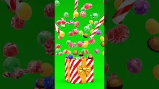 Candy Explosion Christmas Gift Box Opening Green Screen Effect 01 #chromakey #fireanimation #snow