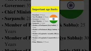 Important age limits#viral #love #cycling #study #knowledge #india #politics #modi #bollywood #nepal