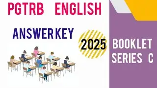PGTRB English Answer key 2025 | Booklet Series C | Teachers Recruitment Board 