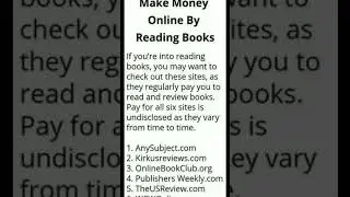Make Money by Reading Books