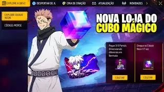 É AMANHÃ!! PEGUE SUA SKIN GRÁTIS, NOVAS SKINS DO CUBO MÁGICO, GELO E PUNHO NO FREE FIRE
