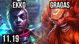 EKKO vs GRAGAS (JUNGLE) | 17/2/9, 800+ games, Legendary, 800K mastery | BR Grandmaster | v11.19