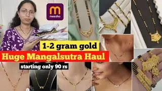 Meesho 1-2 gram Gold Plated & AD Mangalsutra Haul | Meesho Gold Plated Mangalsutra 