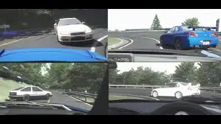 20 Minutes of Mastering Akina's Drift Line in 4WD cars : Initial D Inspired Racing in Assetto Corsa