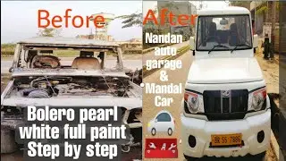 Bolero Mahindra Bolero Pearl white full Dent paint  Mahindra Bolero full Paint Nandan auto garage