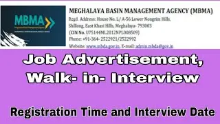 Meghalaya Basin Management Agency Advertisement 2025 In Same date/time direct Registration/Interview