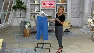Susan Graver Cross-Dyed Linen Blend Crop Pants w/ Drawstring on QVC