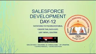 12Salesforce Development | Visualforce Tags| dataTable Vs pageBlockTable | create tab  | data list |