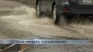 Winter rain impacts Tucson roads