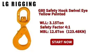 CLGR&reg; Break Test 3.15Ton G80 Safety Hook Swivel Eye Yellow Painted
