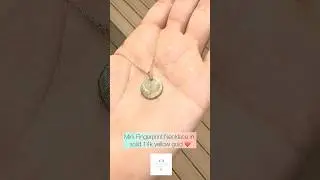 Memorial Fingerprint Necklace in 14k yellow gold made with dad&rsquo;s ink fingerprint #memorialjewelry