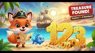 1-2-3 Numbers with Cute Fox & Fish 🦊🐟 Learn to Count for Kids | T&uuml;rk&ccedil;e İngilizce