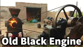 Amazing Starting Desi Old Black Engine | Old Black Engine With China Chakki  | Old Black Engine