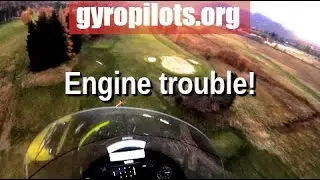 emergency landing on a golf course in a gyrocopter/gyroplane