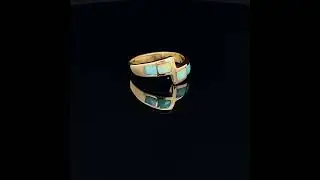Opal Diamond Factory | 18K Yellow Gold Inlay Opal Ring 55102 |