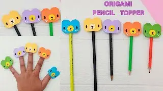 Origami Paper Cat, Frog & Bear | Paper Pencil topper