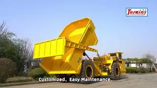 The Tuoxing TU-12 yellow custom-designed underground truck boasts a robust 12-ton load capacity