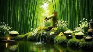 Mind Healing 🌿 Bamboo Water Sounds & Relaxing Music, Anxiety Relief