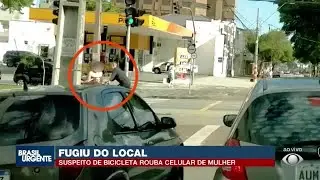 Suspeito de bicicleta rouba celular de mulher no Rebou&ccedil;as, em Curitiba