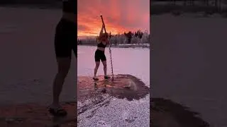 Making an ice bath in Finland