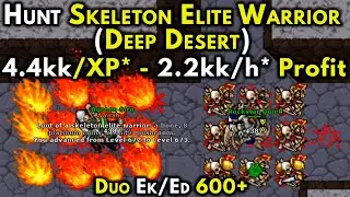 Duo EK/ED - Hunt Skeleton Elite Warrior (Deep Desert) - 4.4kk/XP - 2.2kk/Profit
