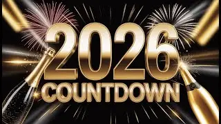 2026 New Year Countdown | Gold Fireworks, Music & Celebration Ambience Backgrounds/ NYE Screensaver