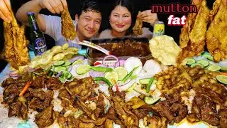 🔥 Ultimate Mutton Fat & Meat Mukbang Challenge! 🔥 | Nepali Couple Food Feast 🇳🇵🍖