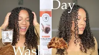 Curly Hair Wash Day | Natur&bull;All Sea Moss & Ch&eacute;b&eacute; Shampoo