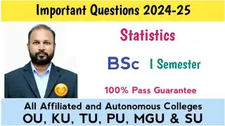 Statistics Important Questions 2024-25 BSc I Semester 1st Sem Stats Imp OU KU TU PU SU MGU