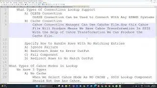 About Lookup Transformation With Cache Connection