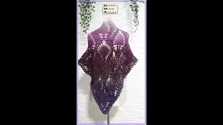 Треугольный шарф крючком 