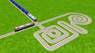 ALL 2 TRAINS RUNNING IN LOOP SQUARE ROUND RAILROAD CROSSING | Risky Railroad Tracks |train simulator