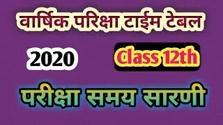 MP Board 12th Class Time Table 2020/MP Board 10th Time Table 2020/Mp Board