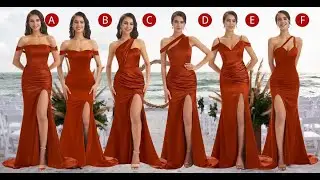 Rust Satin Bridesmaid Dresses