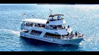 Taking a boat ride on Lake Superior and St. Mary's River at Sault Ste. Marie, Ontario, Canada