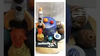Galaxy & Space theme Cake #customisedcake #Educationalcareercake #driedfruitcake #creationsmeenakshi