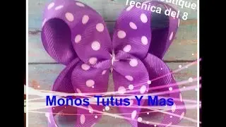 MOñO BOUTIQUE METODO DEL 8 Paso a Paso BOUTIQUE HAIR BOW Tutorial DIY How To PAP Video 44