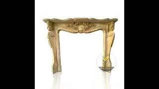 Elegant French Style Fireplace Surround in Light Red Marble with Hand-Carved Details for Room Decor
