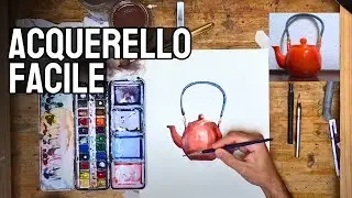 Acquerello facile per principianti: dipingere una teiera - idee per principianti