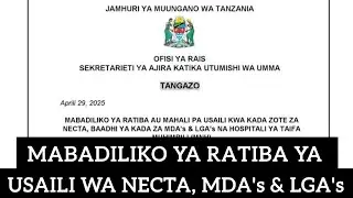 Haya Apa Mabadiliko Ya Ratiba Ya Usaili Wa NECTA, MDA's & LGA's Na Hospital Ya Muhimbili