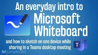 Sketching in Microsoft Whiteboard on one device while presenting it in a Microsoft Teams meeting
