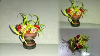 Quilling Paper Flower Pot|How to make a quilling Paper Flower Pot