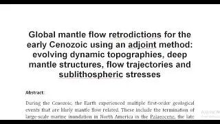 Global mantle flow retrodictions for the early Cenozoic using an adjoint method evolving dynamic top