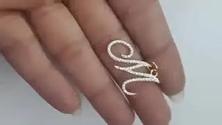 Handmade 14K Gold Moissanite Initial Pendant | Personalized Letter Charm (23x21mm)