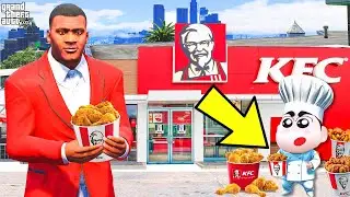 Franklin Becomes KFC Boy to Get Rich with Shinchan in GTA 5 | KFC Job with Chop