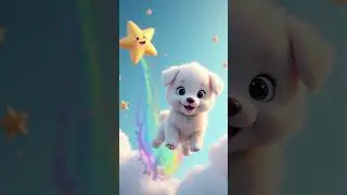 🌟🐶 Puppy Flies with a Magic Star 🌈✨ #story #trending #funny #cartoon #disney
