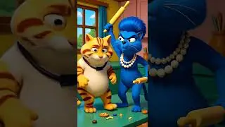 Fat Cat Meets MargeCat  The Blue Fur Mystery #FatCat #PixarStyle #FunnyCat #SimpsonsCrossover