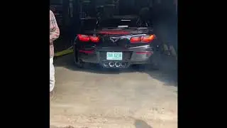 C7 Z06 ARH 2&rdquo; longtube headers catted x-pipe lt4 corvette cold start and burnouts